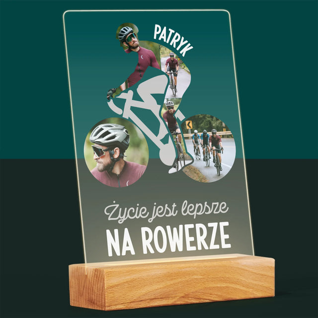 Kształt Ze Zdjęć: Życie Jest Lepsze Na Rowerze - Wydruk Na Szkle Akrylowym