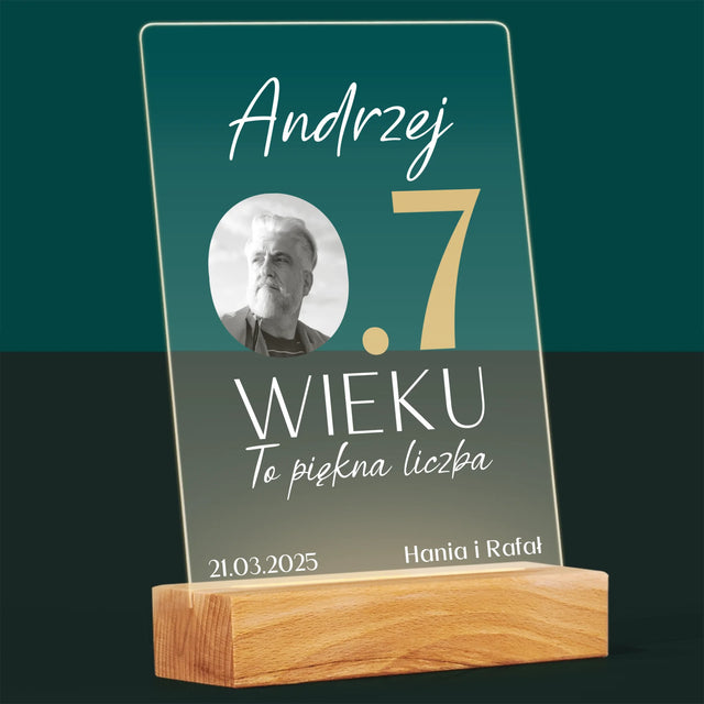 Zdjęcie I Podpis: 0.7 Wieku - Wydruk Na Szkle Akrylowym