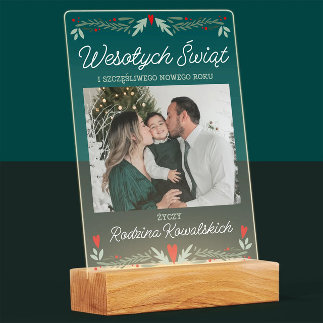 Zdjęcie I Podpis: Wesołych Świąt Elegant - Wydruk Na Szkle Akrylowym