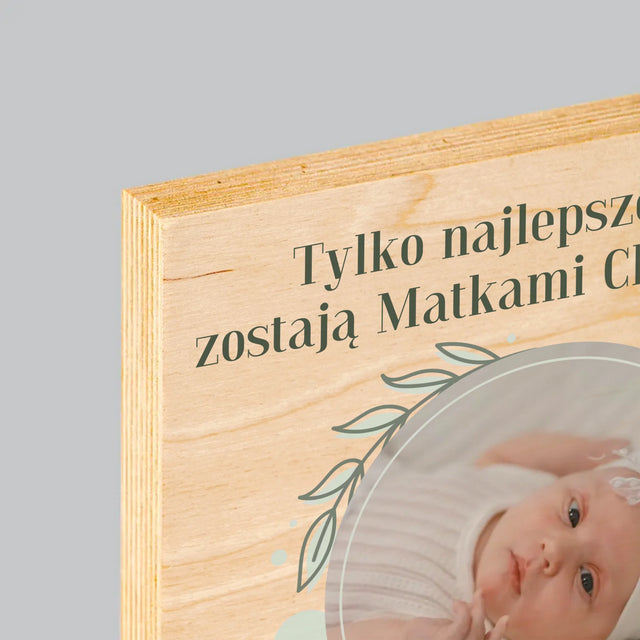 Zdjęcie i Podpis: Najlepsze Ciocie Zostają Matkami Chrzestnymi - Wydruk Na Drewnie