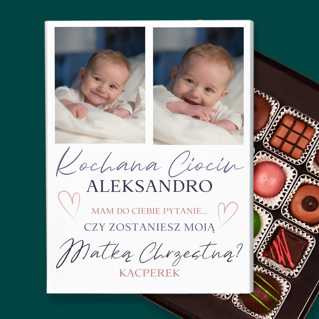 Fotokolaż: Prośba O Bycie Matką Chrzestną - Personalizowane Praliny