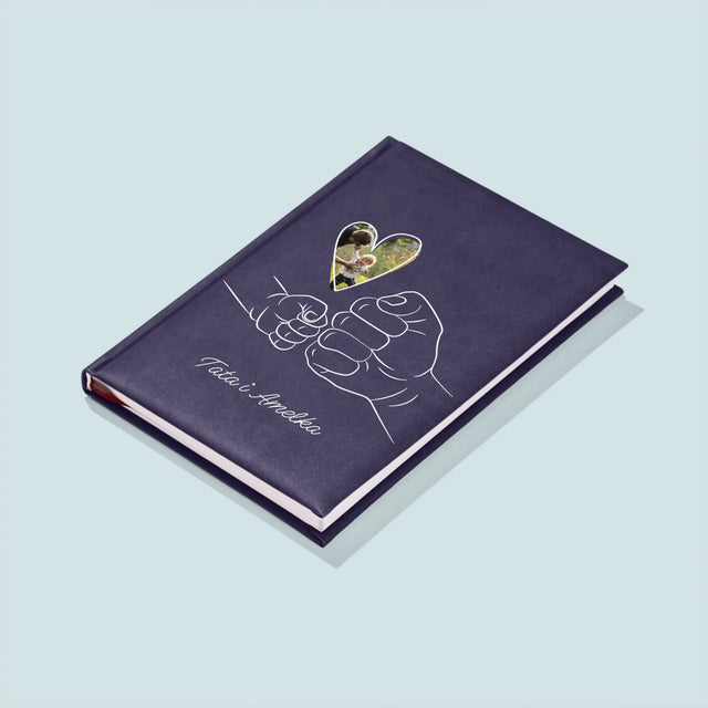 Zdjęcie I Podpis: Tata Dziecko Rączka - Notes Książkowy z Nadrukiem