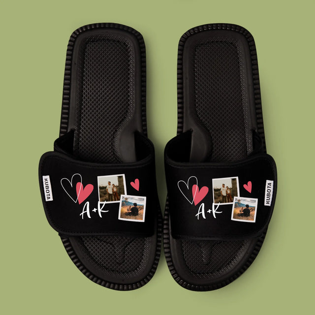 Fotokolaż: Serduszka Inicjały - Klapki Kubota