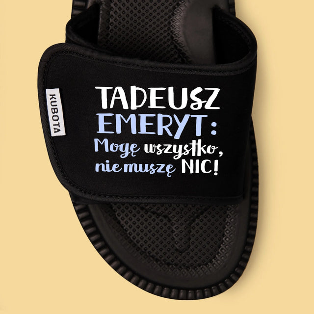 Zdjęcie i Podpis: Emeryt Mogę Wszystko - Klapki Kubota