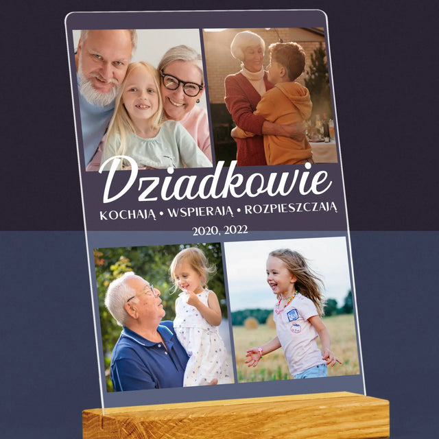 Fotokolaż: Kochani Dziadkowie - Wydruk Na Szkle Akrylowym