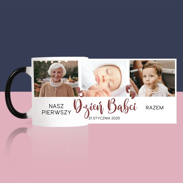 Fotokolaż: Pierwszy Dzień Babci - Kubek z Nadrukiem