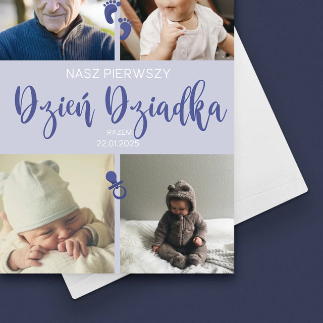 Fotokolaż: Pierwszy Dzień Dziadka - Kartka z Życzeniami