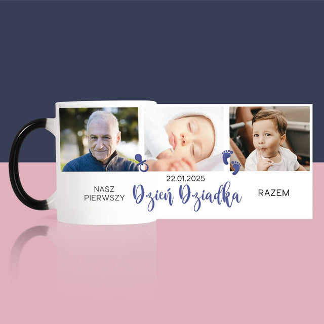 Fotokolaż: Pierwszy Dzień Dziadka - Kubek z Nadrukiem