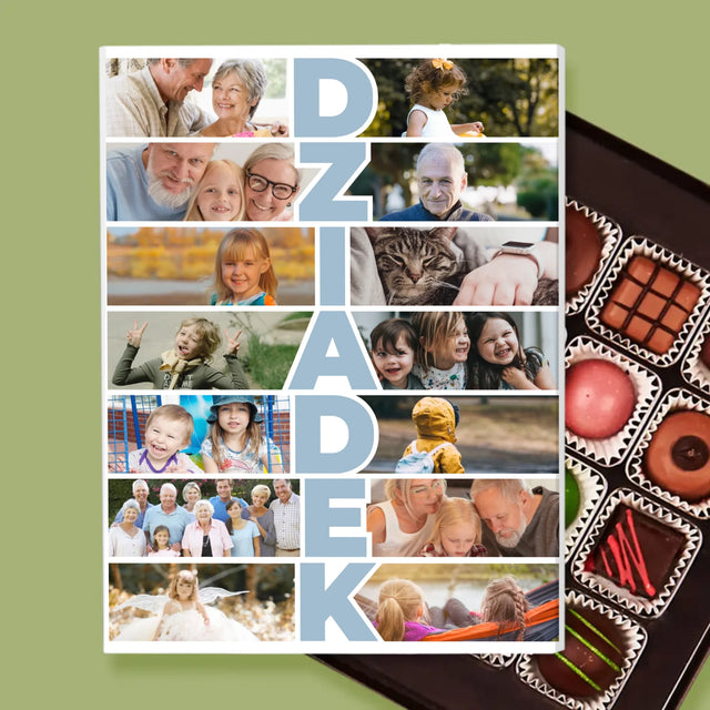 Fotokolaż: Dziadek - Personalizowane Praliny