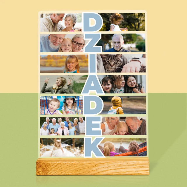 Fotokolaż: Dziadek - Wydruk Na Szkle Akrylowym
