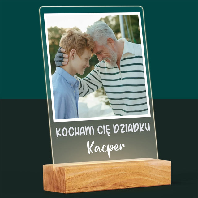 Zdjęcie I Podpis: Dla Dziadka - Wydruk Na Szkle Akrylowym