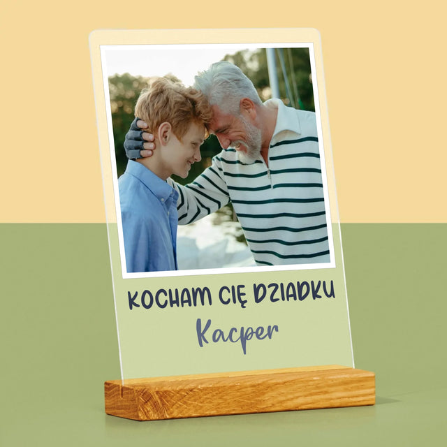 Zdjęcie I Podpis: Dla Dziadka - Wydruk Na Szkle Akrylowym