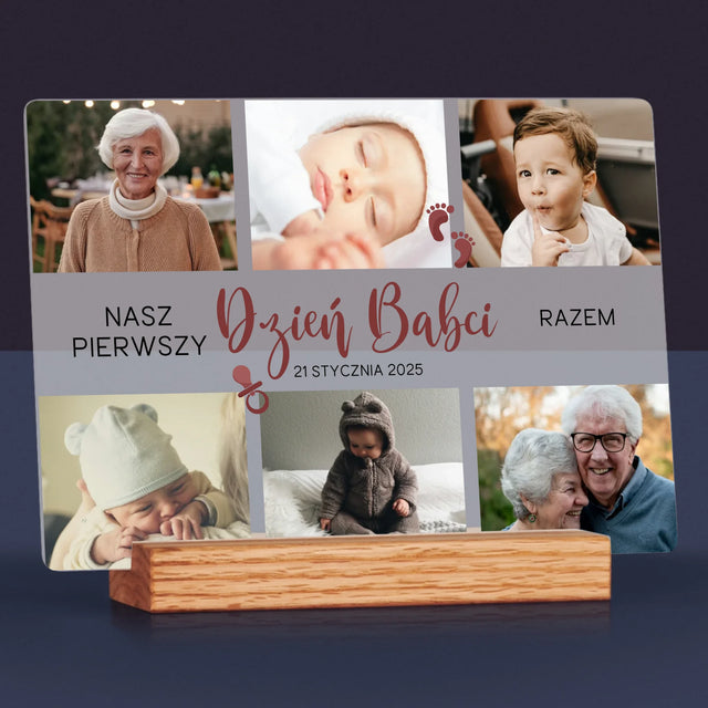 Fotokolaż: Pierwszy Dzień Babci - Wydruk Na Szkle Akrylowym