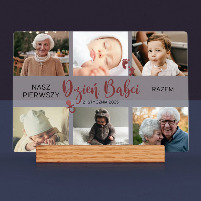 Fotokolaż: Pierwszy Dzień Babci - Wydruk Na Szkle Akrylowym