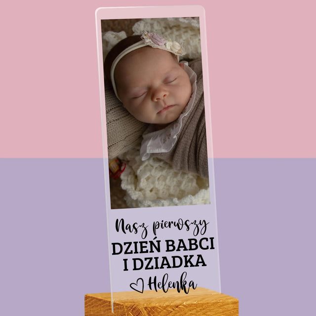 Zdjęcie i Podpis: Pierwszy Dzień Babci i Dziadka - Zdjęcie Na Szkle Akrylowym Fotobudka