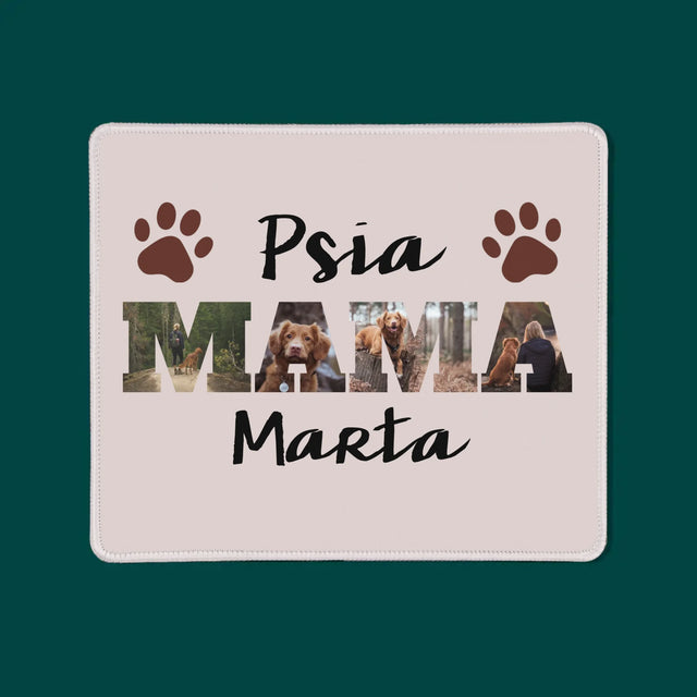 Słowo Ze Zdjęć: Psia Mama z Twoich Zdjęć - Podkładka Pod Myszkę