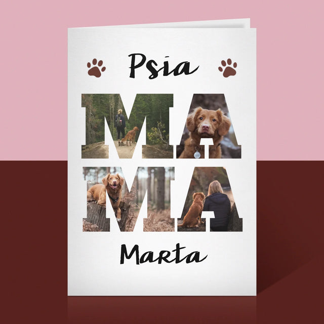 Słowo Ze Zdjęć: Psia Mama z Twoich Zdjęć - Kartka z Życzeniami