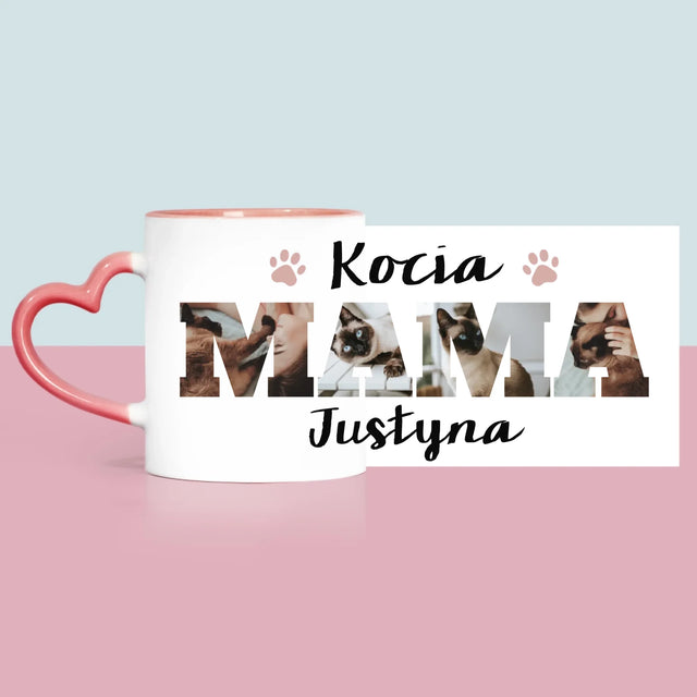 Słowo Ze Zdjęć: Kocia Mama - Kubek z Nadrukiem