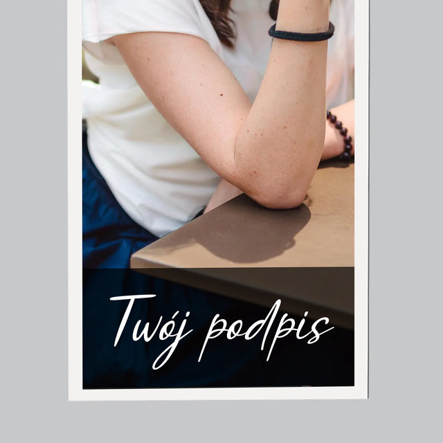 Zdjęcie i Podpis: Twoje Zdjęcie i Podpis - Magnes na lodówkę