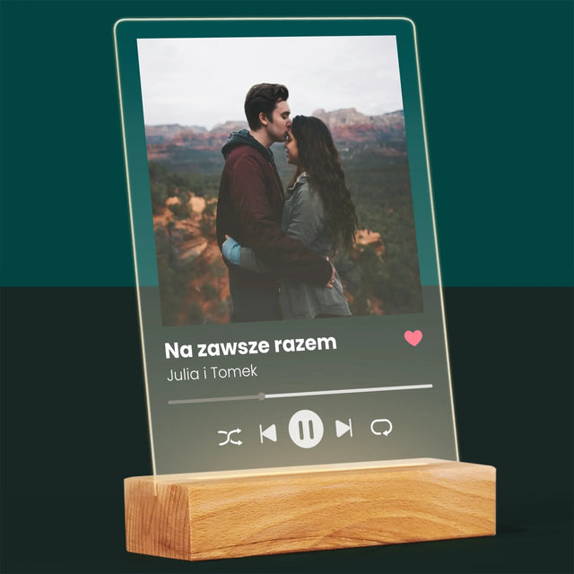 Zdjęcie i Podpis: Spotify z Twoim Zdjęciem - Wydruk Na Szkle Akrylowym