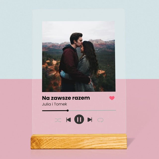 Zdjęcie i Podpis: Spotify z Twoim Zdjęciem - Wydruk Na Szkle Akrylowym