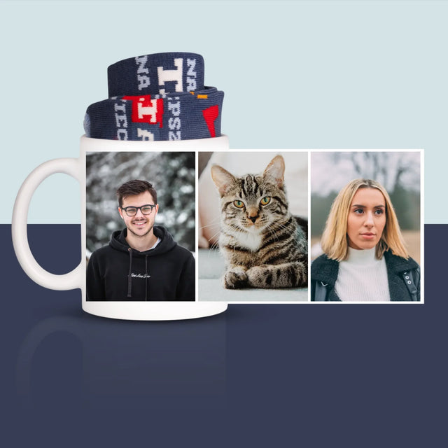 Fotokolaż: 3 Zdjęcia - Skarpetki w Kubku Dla Taty