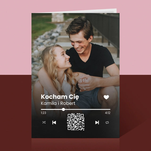 Zdjęcie i Podpis: Wasza Piosenka Kod Qr - Kartka z Życzeniami