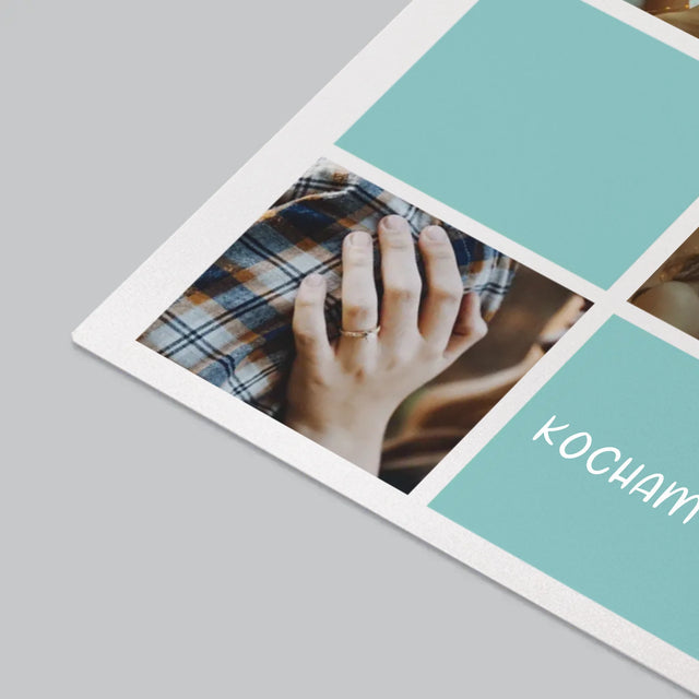 Fotokolaż: Kocham Cię Inicjały - Podkładka Na Biurko