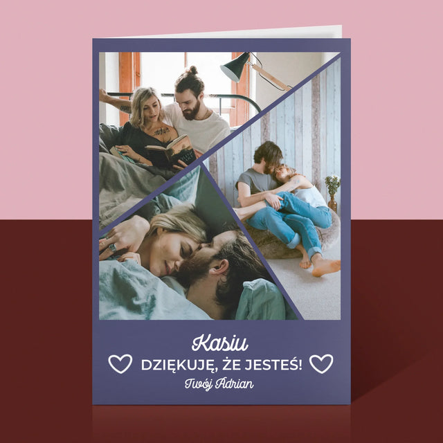 Fotokolaż: Dziękuję, Że Jesteś - Kartka z Życzeniami