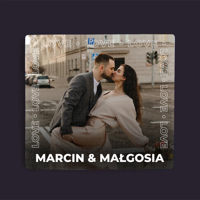 Zdjęcie i Podpis: Ramka Love - Personalizowane Puzzle