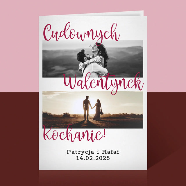 Fotokolaż: Cudownych Walentynek - Kartka z Życzeniami