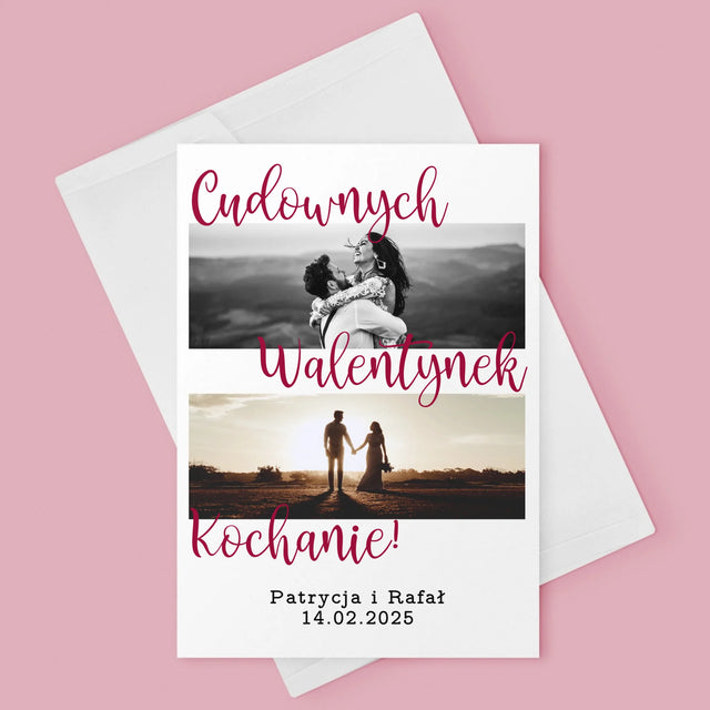 Fotokolaż: Cudownych Walentynek - Kartka z Życzeniami