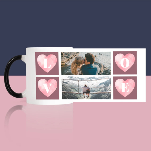 Fotokolaż: Serduszka Love - Kubek z Nadrukiem