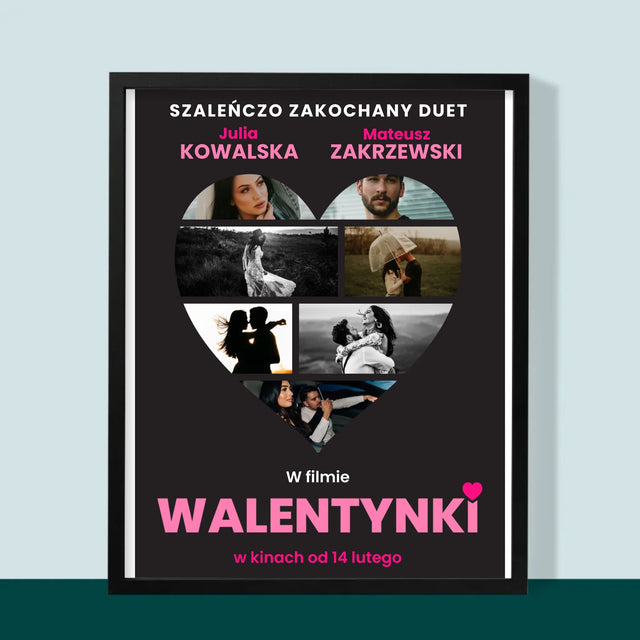 Fotokolaż: Walentynki Plakat Filmowy - Wydruk Obramowany 30X40 (Pion)