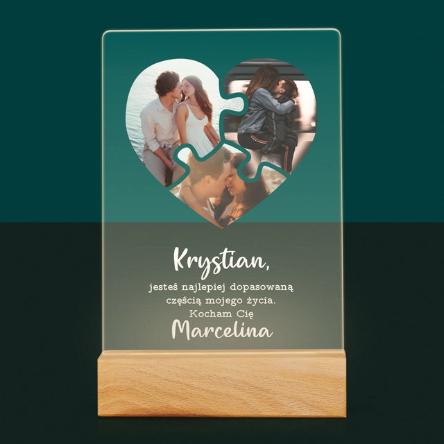 Fotokolaż: Walentynkowe Puzzle - Wydruk Na Szkle Akrylowym