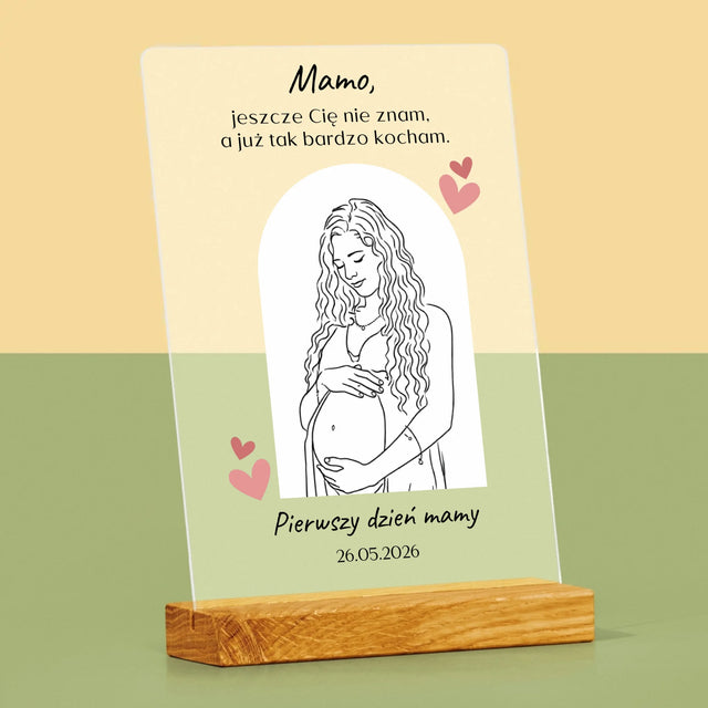 Zdjęcie i Podpis: Lineart Dla Mamy - Wydruk Na Szkle Akrylowym