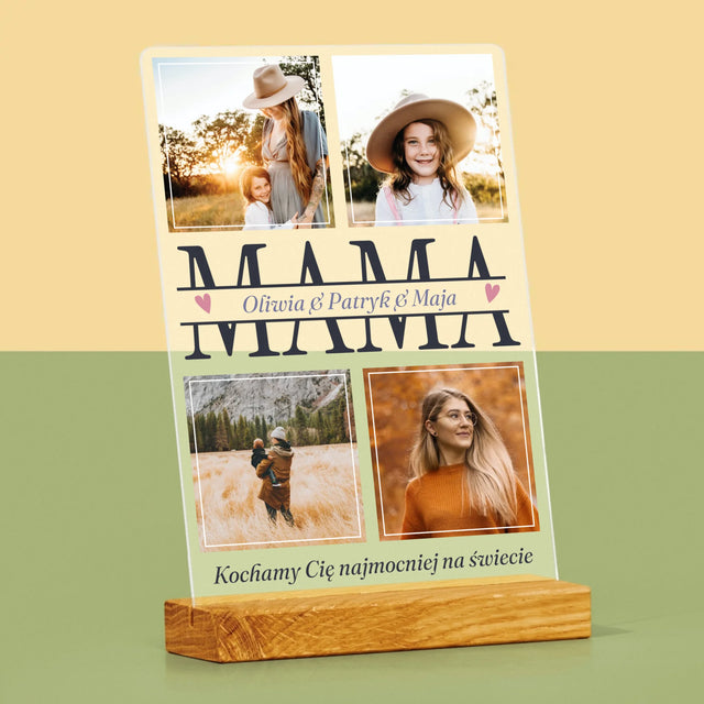 Fotokolaż: Mama Imiona - Wydruk Na Szkle Akrylowym