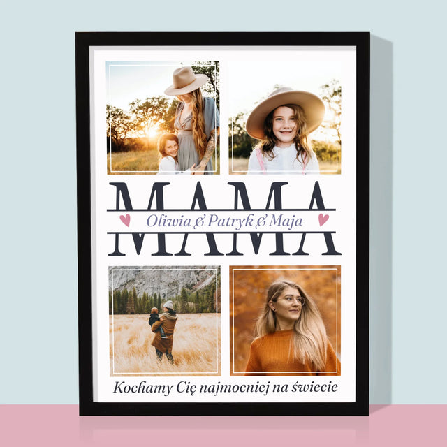 Fotokolaż: Mama Imiona - Wydruk Obramowany