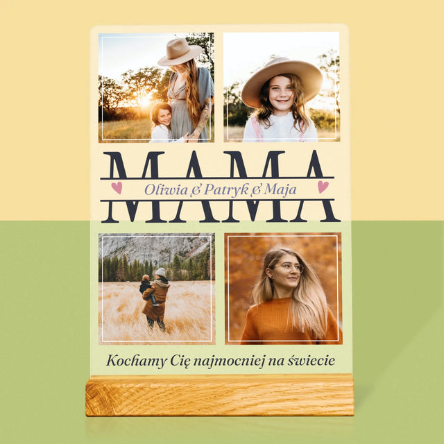 Fotokolaż: Mama Imiona - Wydruk Na Szkle Akrylowym