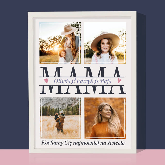 Fotokolaż: Mama Imiona - Wydruk Obramowany