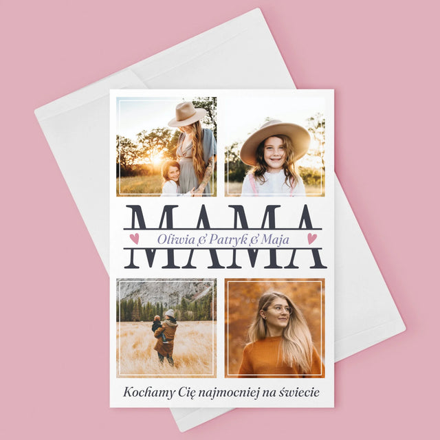 Fotokolaż: Mama Imiona - Kartka z Życzeniami