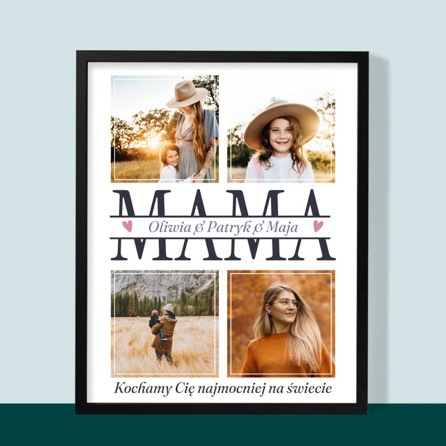 Fotokolaż: Mama Imiona - Wydruk Obramowany