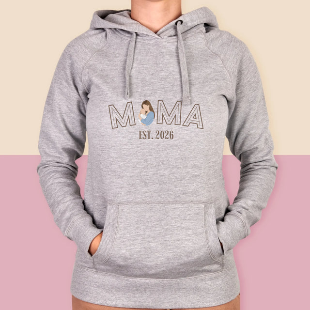 Zdjęcie i Podpis: Mama Established - Bluza Damska z Kapturem