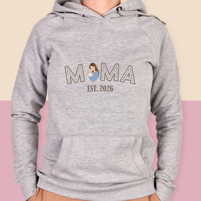 Zdjęcie i Podpis: Mama Established - Bluza Damska z Kapturem