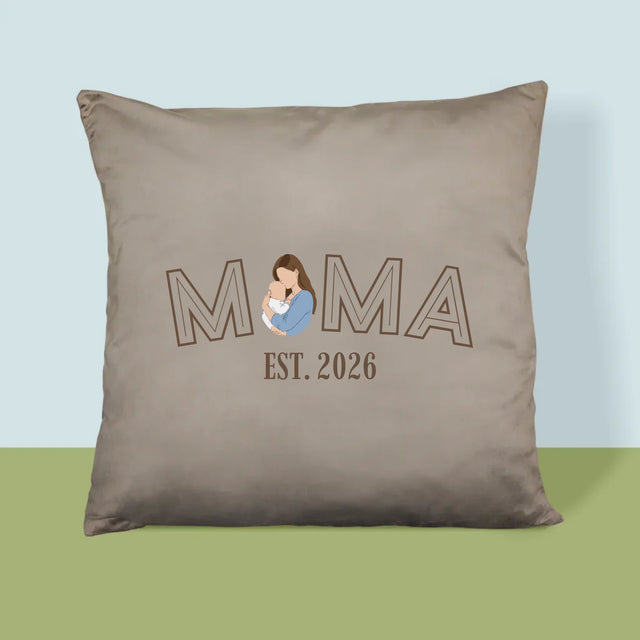 Zdjęcie i Podpis: Mama Established - Poduszka z Nadrukiem