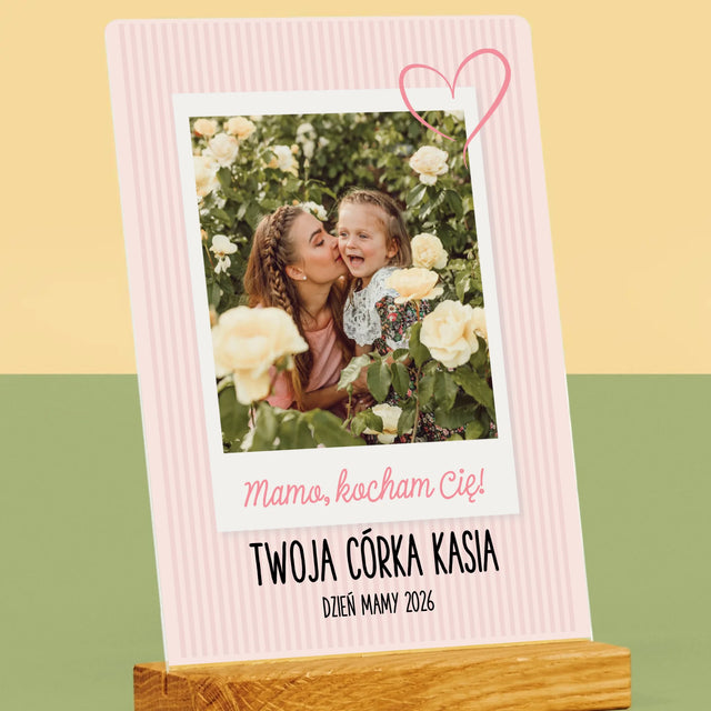 Zdjęcie i Podpis: Mamo Kocham Cię - Wydruk Na Szkle Akrylowym
