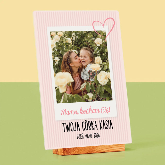 Zdjęcie i Podpis: Mamo Kocham Cię - Wydruk Na Szkle Akrylowym
