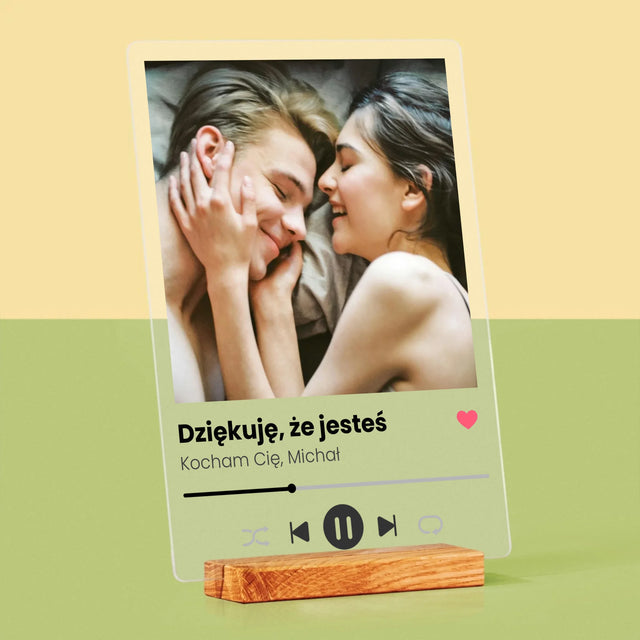 Zdjęcie I Podpis: Spotify Dla Dziewczyny - Wydruk Na Szkle Akrylowym
