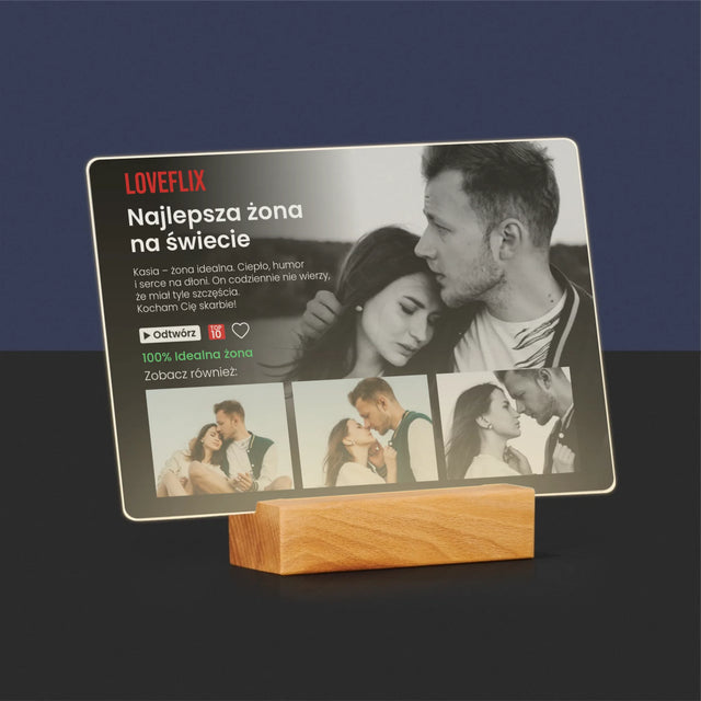 Fotokolaż: Plakat Netflix Dla Żony - Wydruk Na Szkle Akrylowym