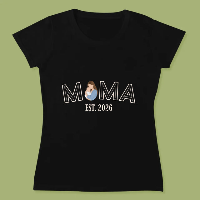 Zdjęcie i Podpis: Mama Established - Koszulka Damska z Nadrukiem